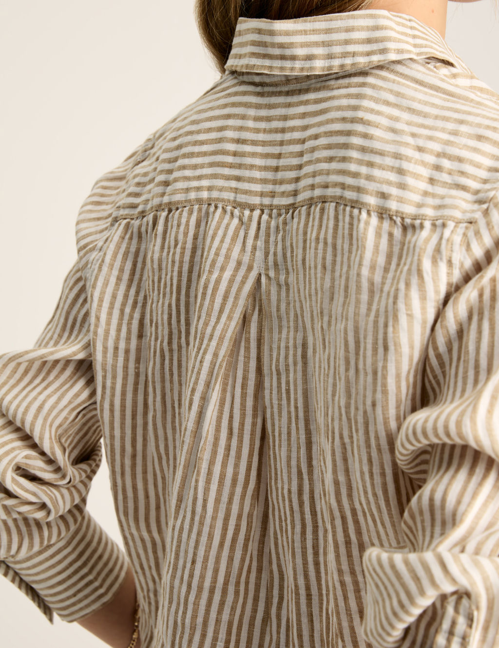 Pure Linen Striped Frill Detail Shirt 5 of 7