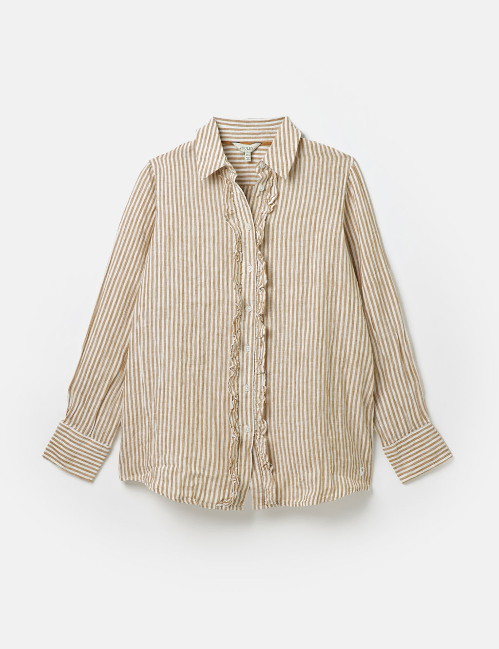 Pure Linen Striped Frill Detail Shirt 1 of 7