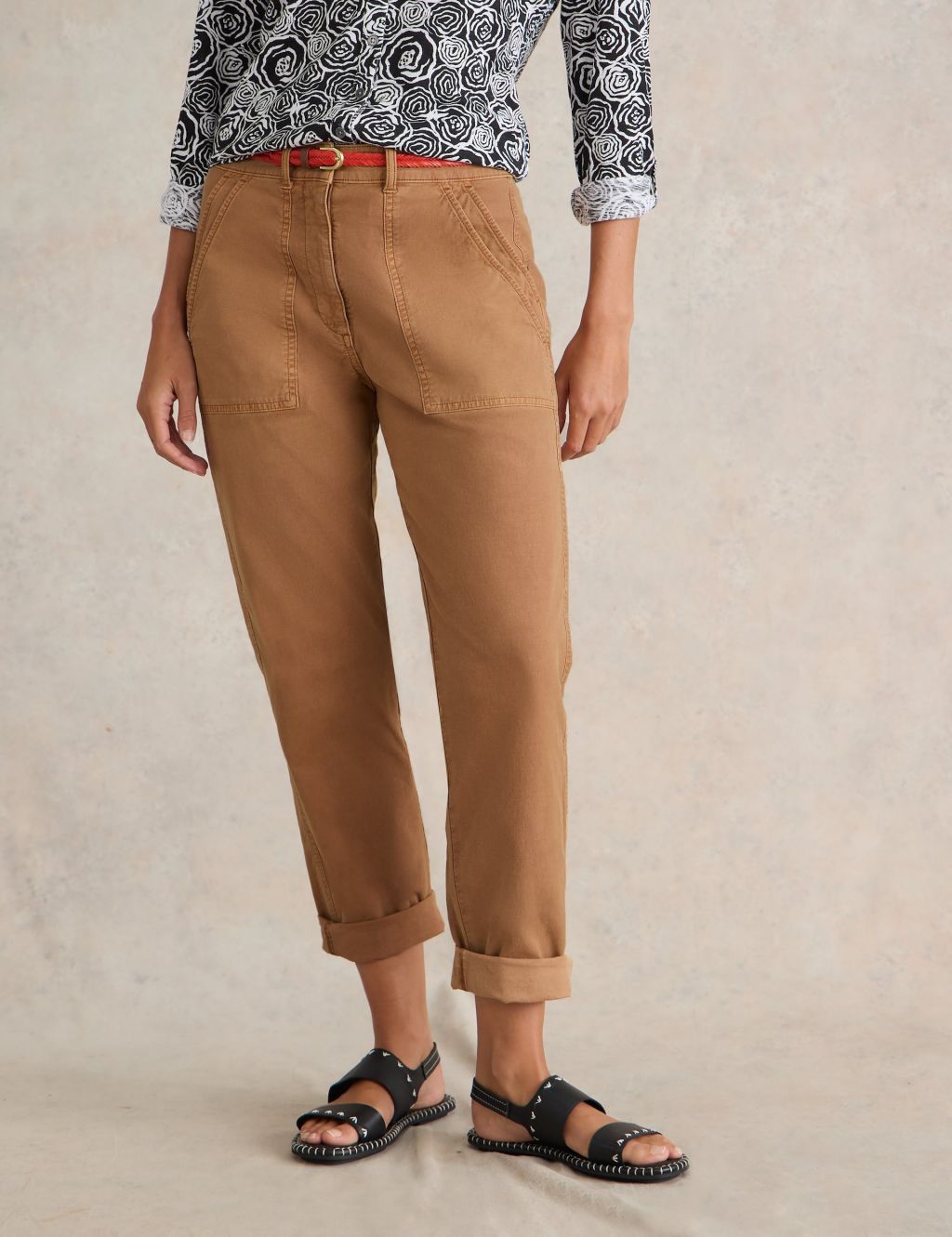 Cotton Rich Chinos with Linen 2 of 6