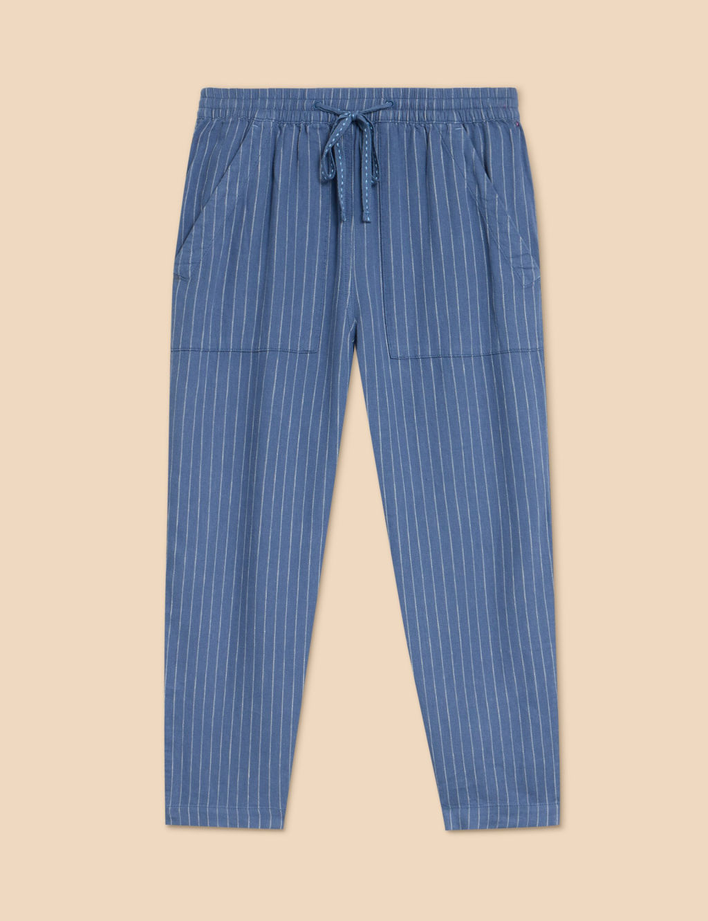 Linen Rich Striped Relaxed Trousers 1 of 5