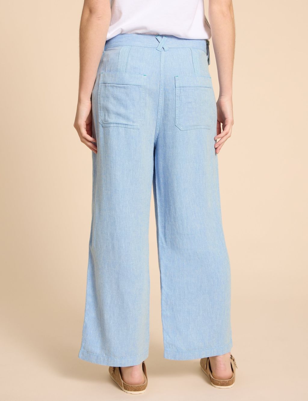 Linen Rich Wide Leg Trousers 2 of 5