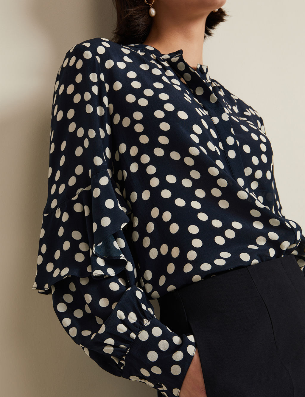 Polka Dot Frill Detail Blouse 6 of 6