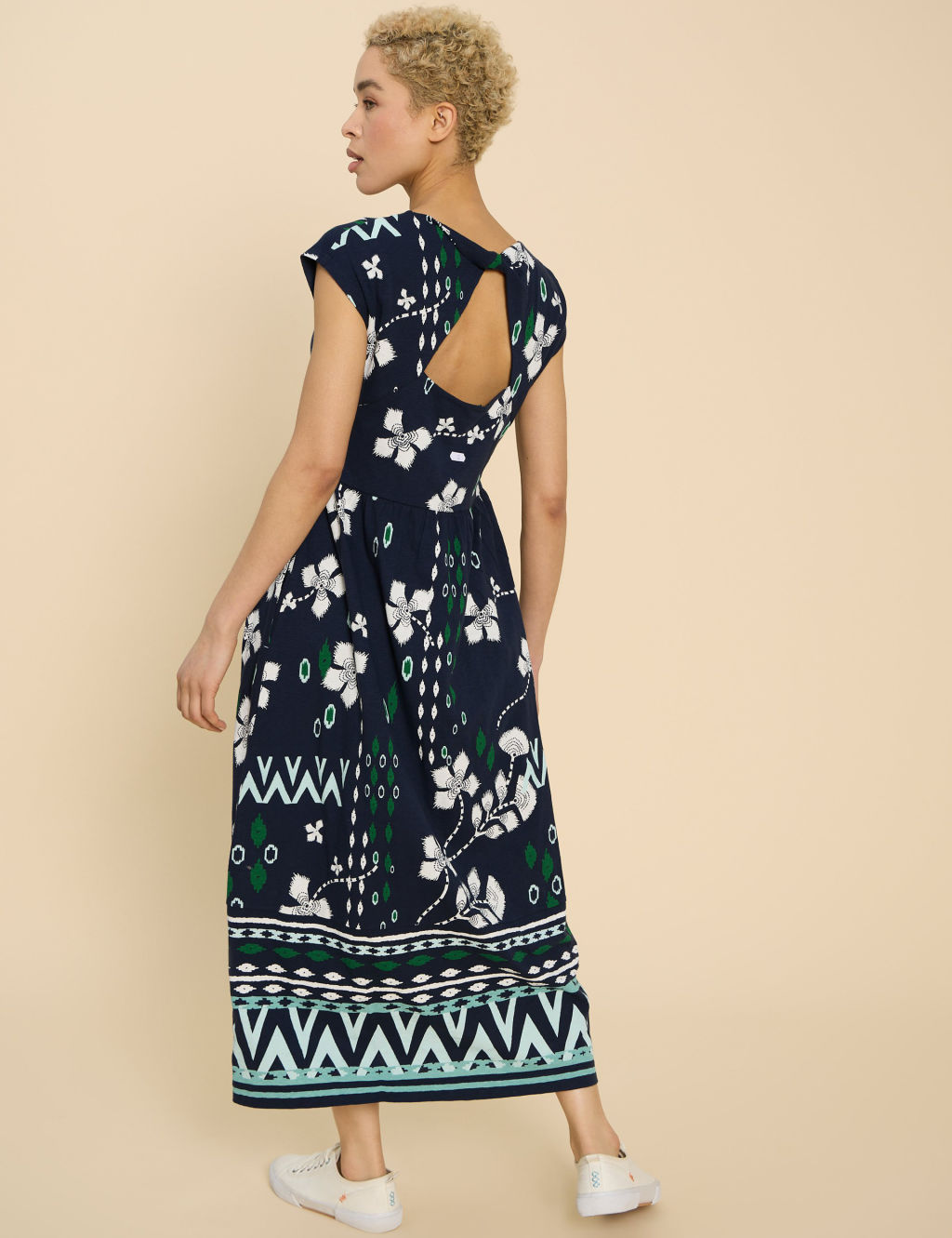 Pure Cotton Jersey Printed Midi Dress 2 of 6