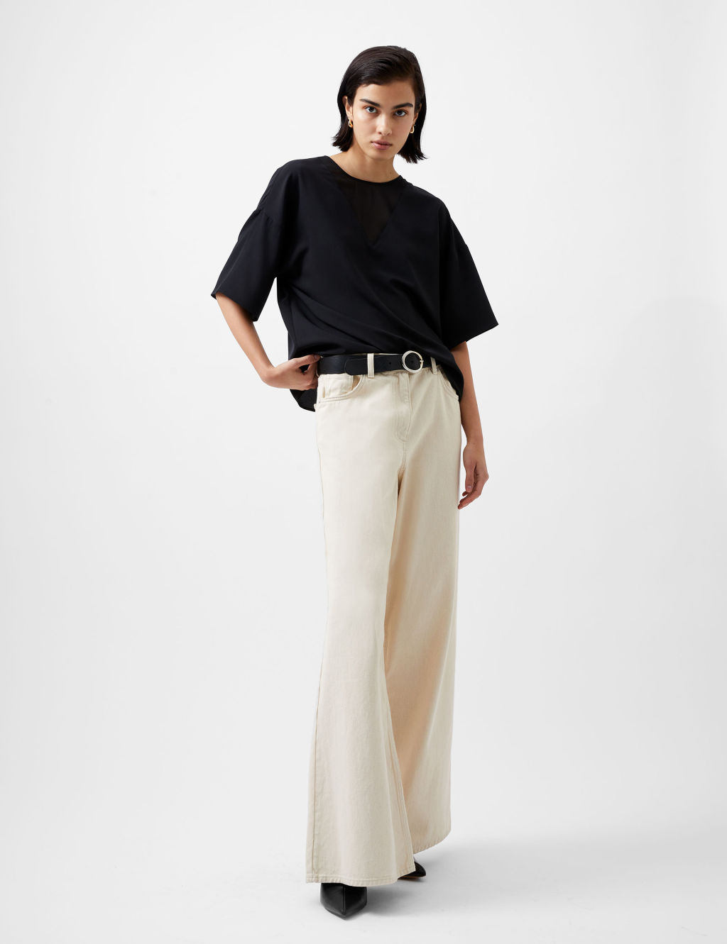 Crepe V-Neck Top