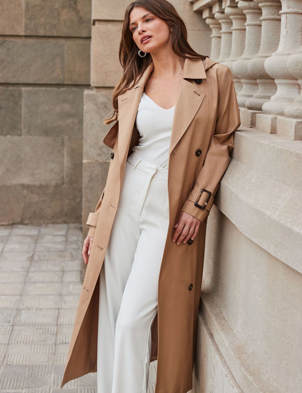 Cotton Hooded Trench Coat