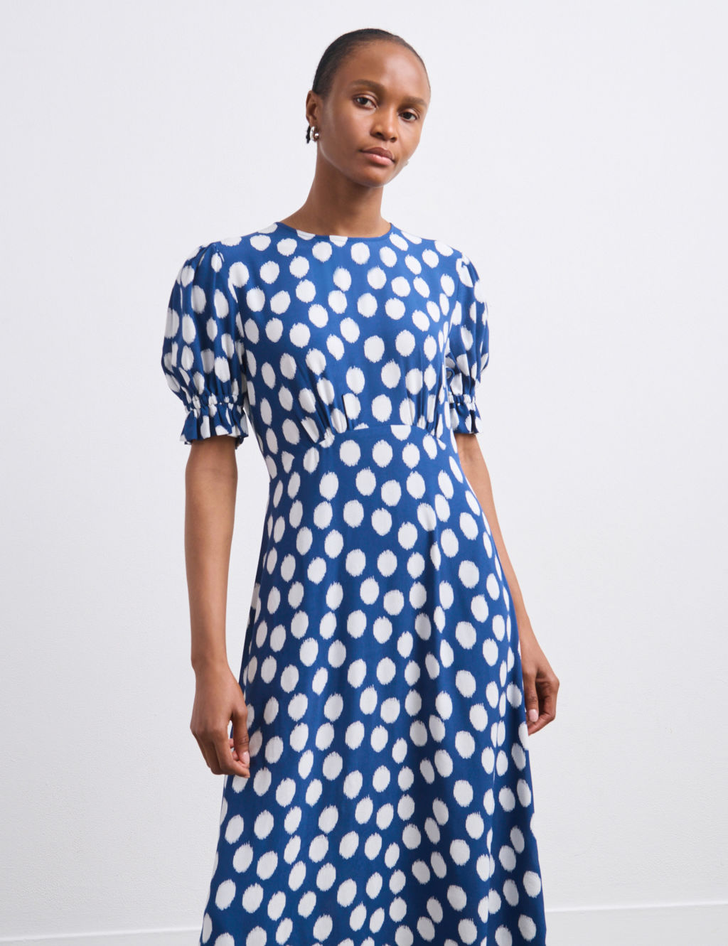 Crepe Polka Dot Midi Tea Dress | Finery London | M&S