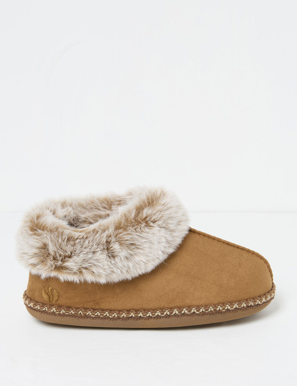 Faux Fur Lined Round Toe Mule Slipper Boots