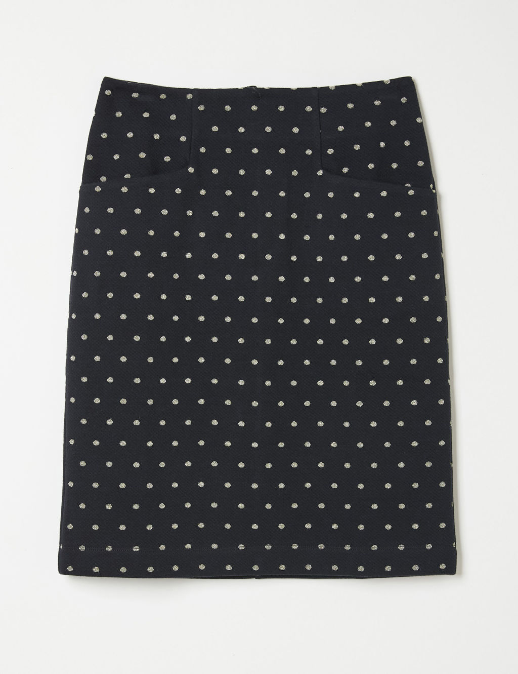 Metallic Polka Dot Jacquard Mini Pencil Skirt
