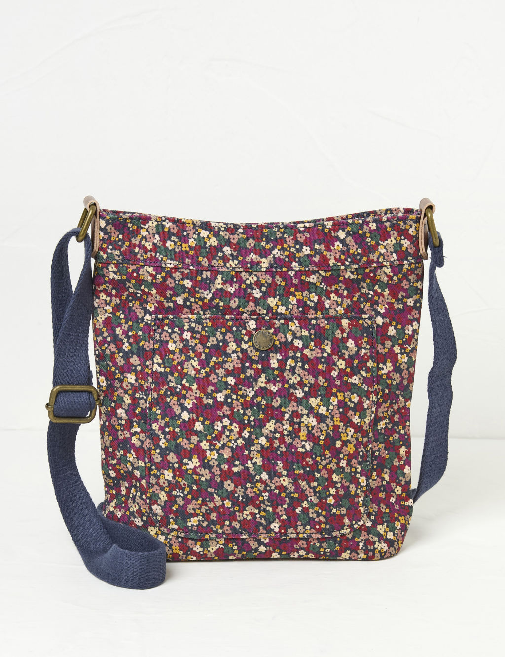 Pure Cotton Canvas Floral Cross Body Bag