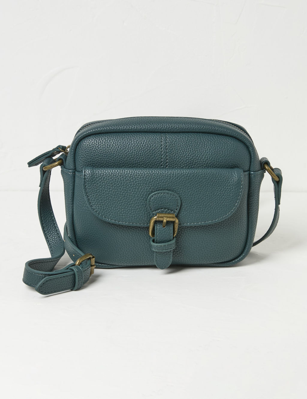 Faux Grained Leather Cross Body Camera Bag