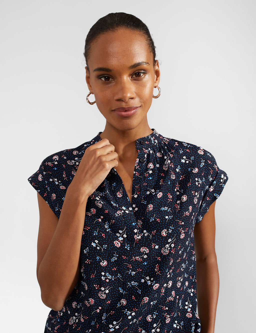 Floral High Neck Blouse 7 of 7