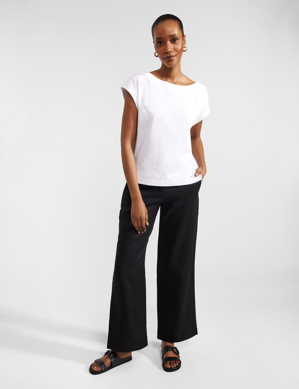 Pure Linen Straight Leg Trousers 3 of 6