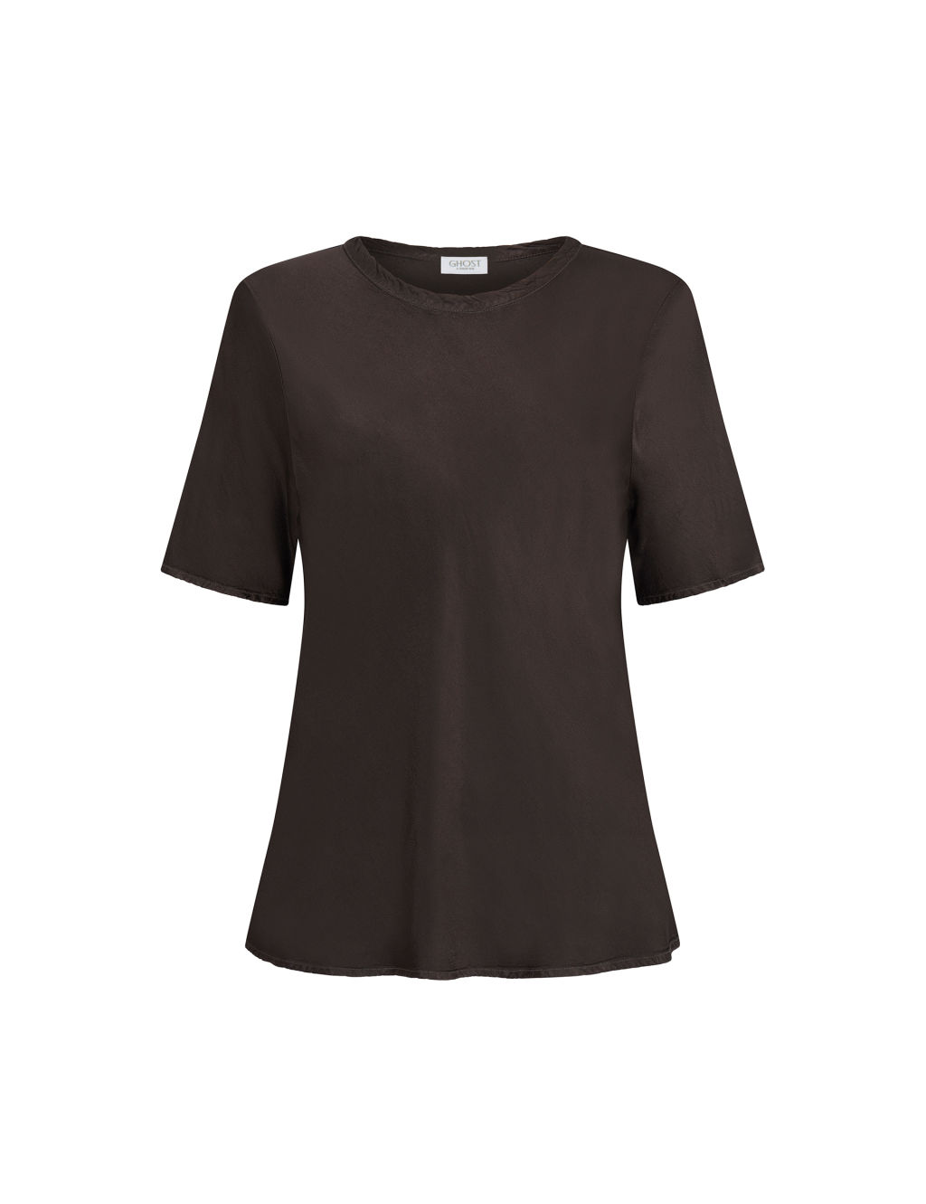 Satin Short Sleeve Top with Front Twist