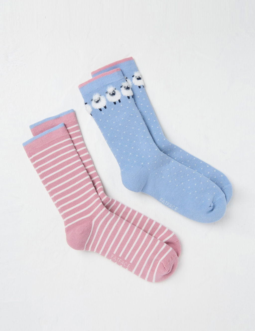 2pk Cotton Rich Sheep Ankle High Socks