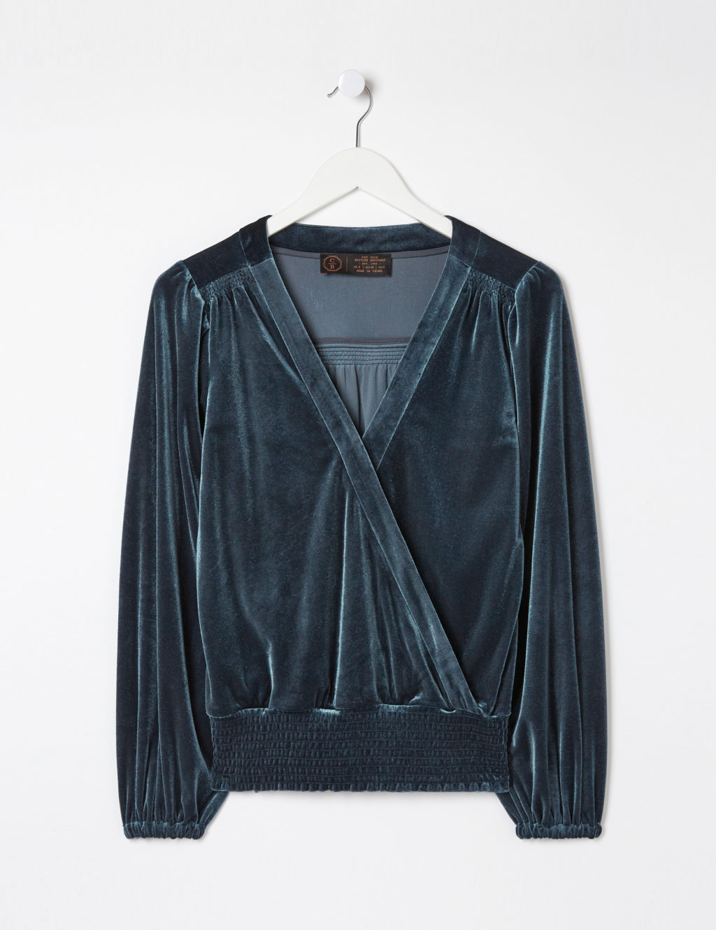 Long Sleeves V Neck Tie Wrap Top main image 1
