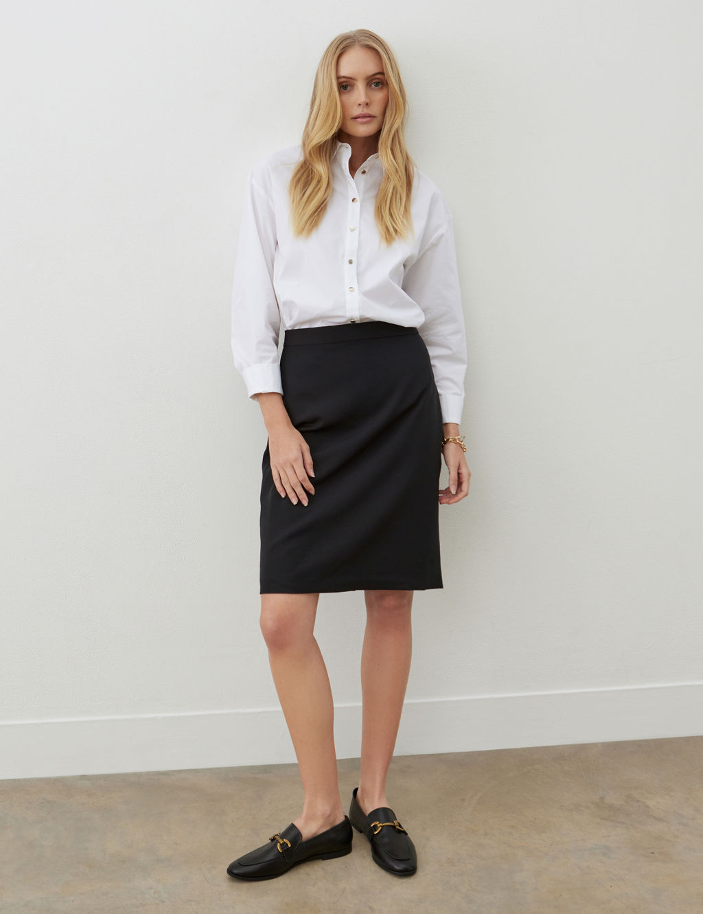 Split Back Knee Length Pencil Skirt