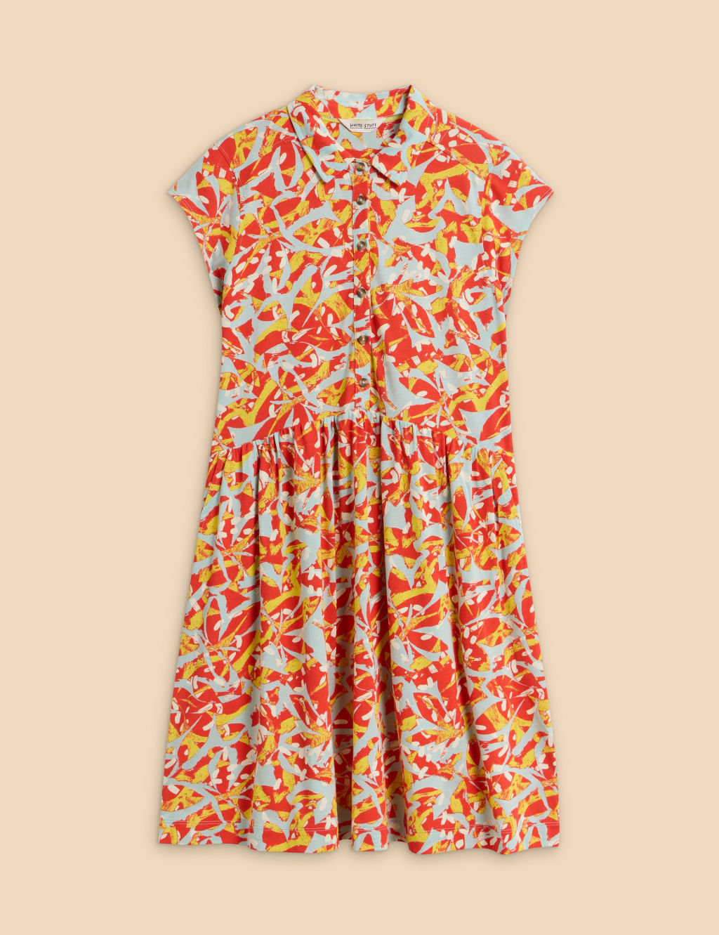 Jersey Printed Mini Shirt Dress 1 of 6