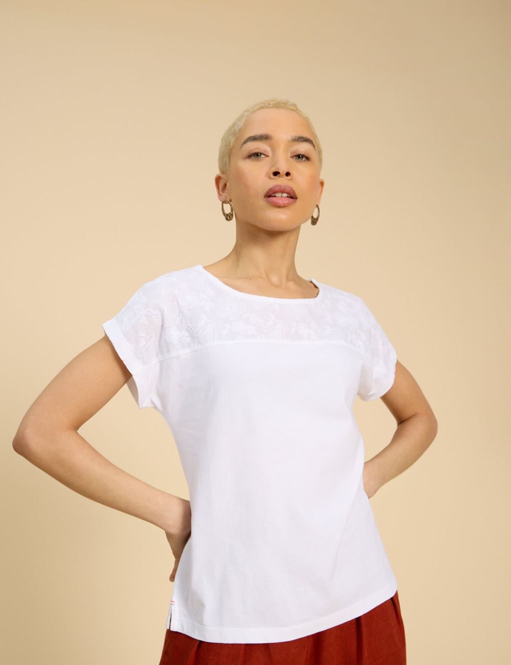 Pure Cotton Embroidered T-Shirt 3 of 6