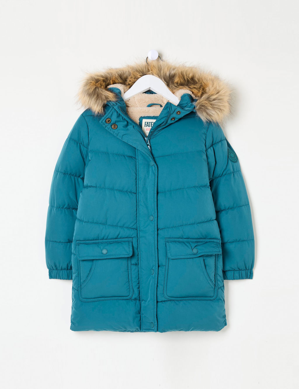 Faux Fur Hooded Padded Coat (3-13 Yrs)