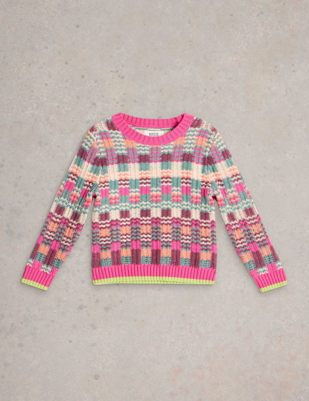 Cotton-Rich Checked Jumper (3-10 Yrs)