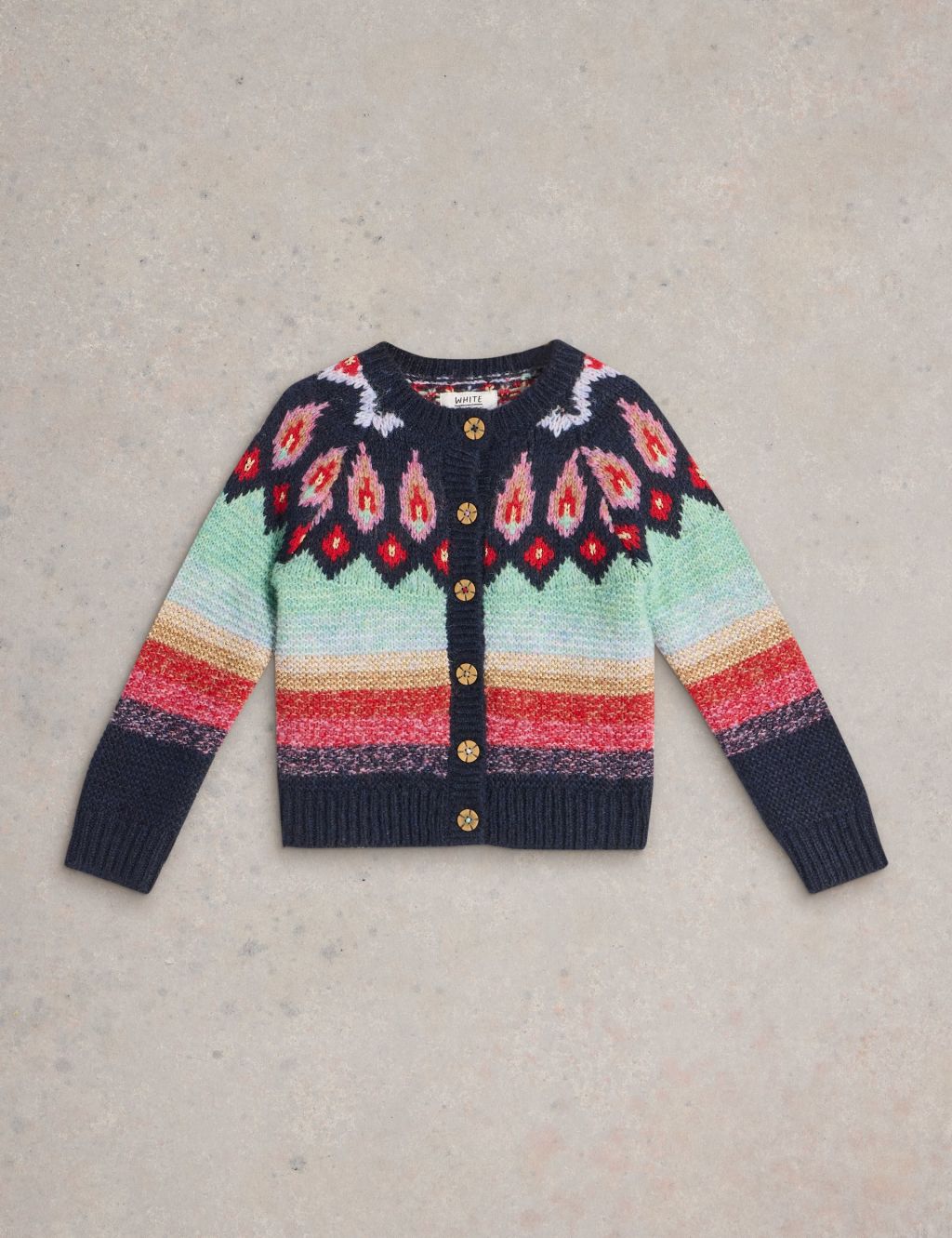 Glitter Fair Isle Cardigan (3-10 Yrs)