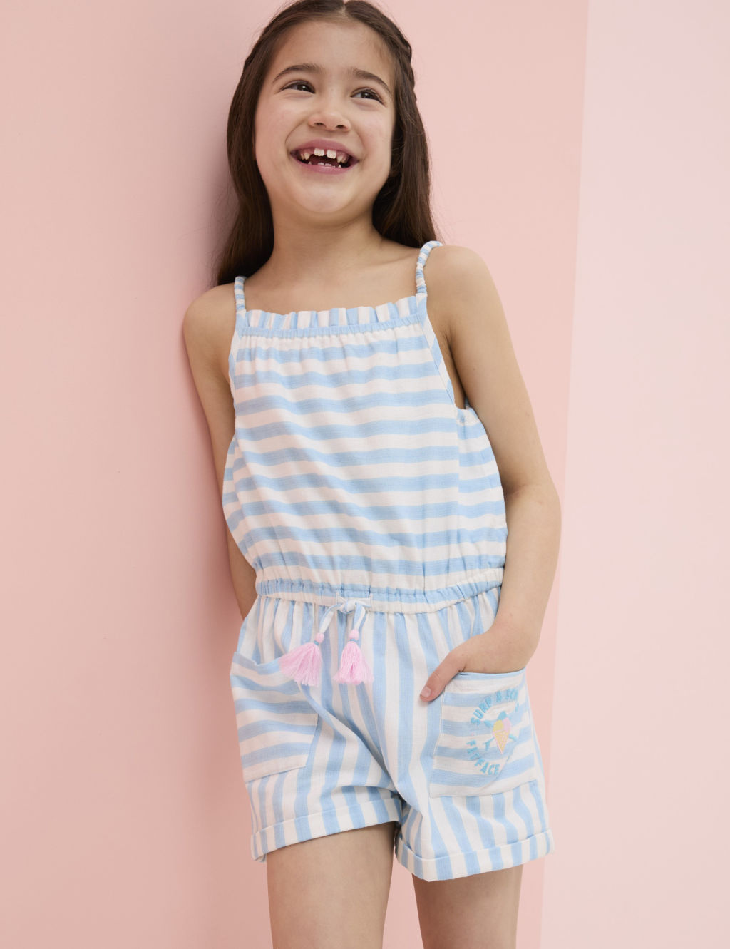 Cotton Rich Striped Playsuit (3-13 Yrs)