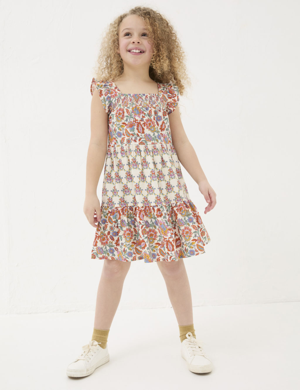 Cotton Rich Floral Shirred Dress (3-13 Yrs)