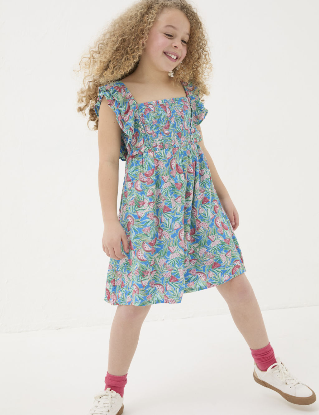 Watermelon Shirred Dress (3-13 Yrs)