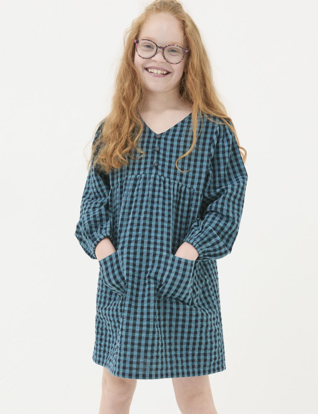 Pure Cotton Gingham Dress (3-13 Yrs)