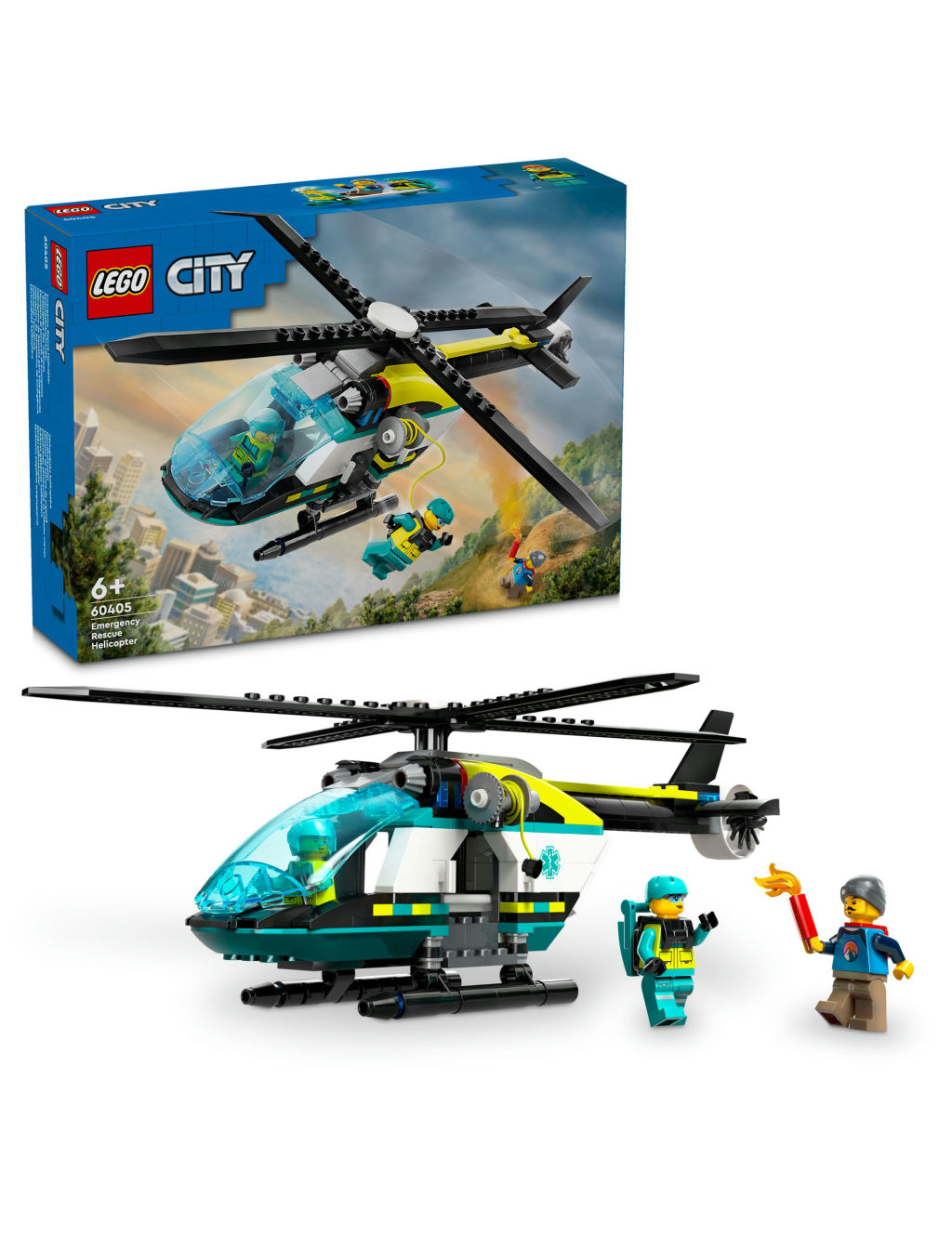 LEGO® City Emergency Rescue Helicopter Building Kit 60405 (6+ Yrs)