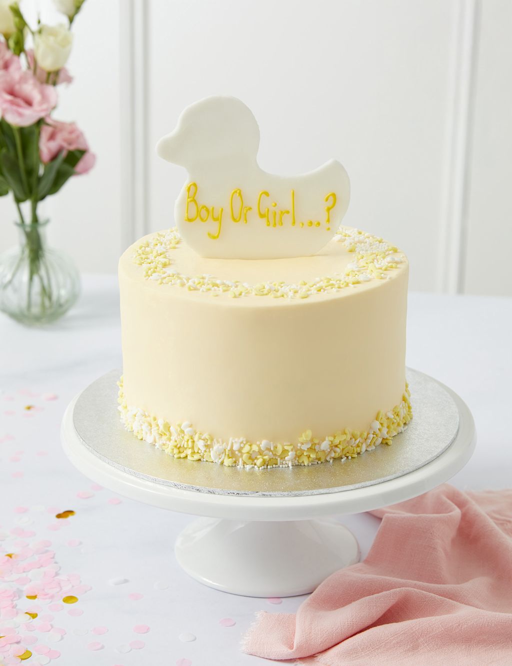 Personalised Gender Reveal Cake - Girl (Serves 16)