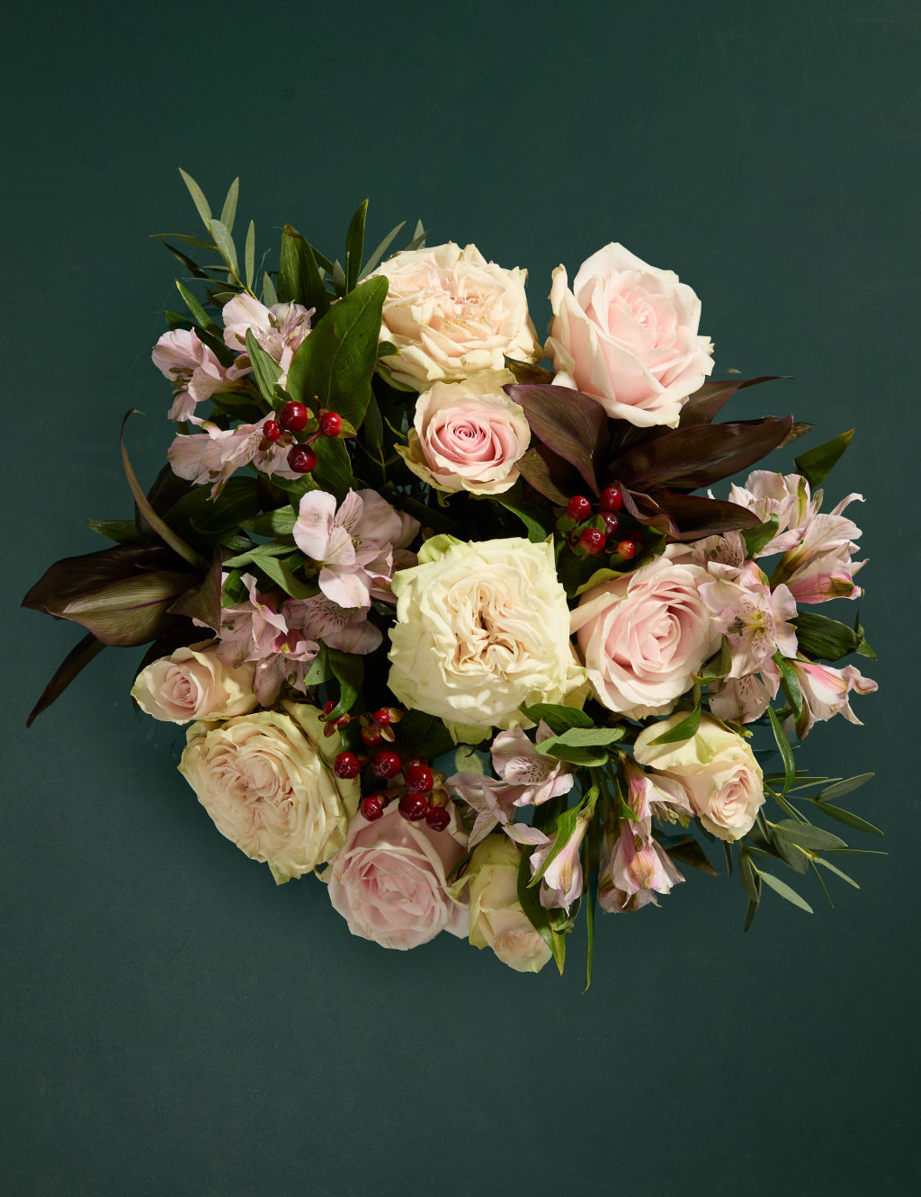 Vintage Rose, Hypericum & Eucalyptus Bouquet