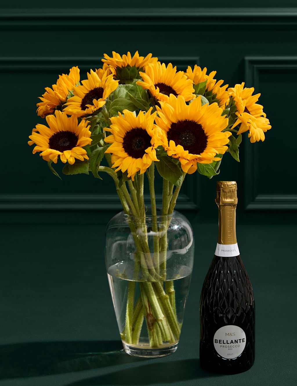 Sunflower Abundance Bouquet with Bellante Prosecco