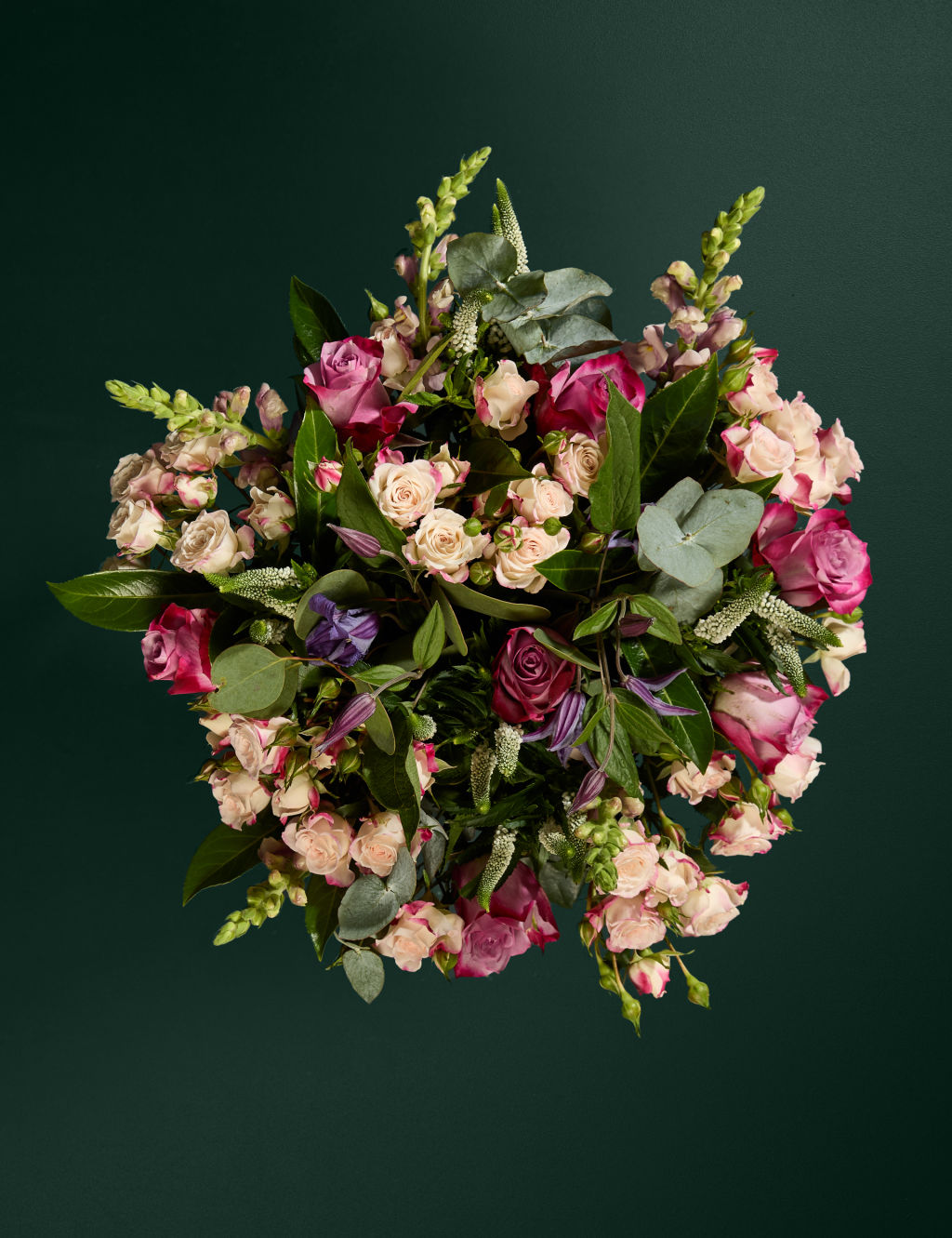 Roses, Clematis & Spray Rose Bouquet