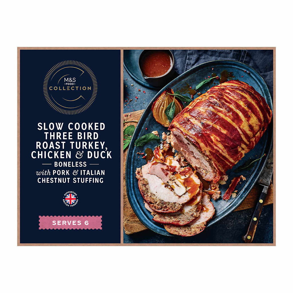 Collection Slow Cooked Three Bird Roast Turkey, Chicken & Duck with Pork & Italian Chestnut Stuffing (Serves 6) 1 of 1