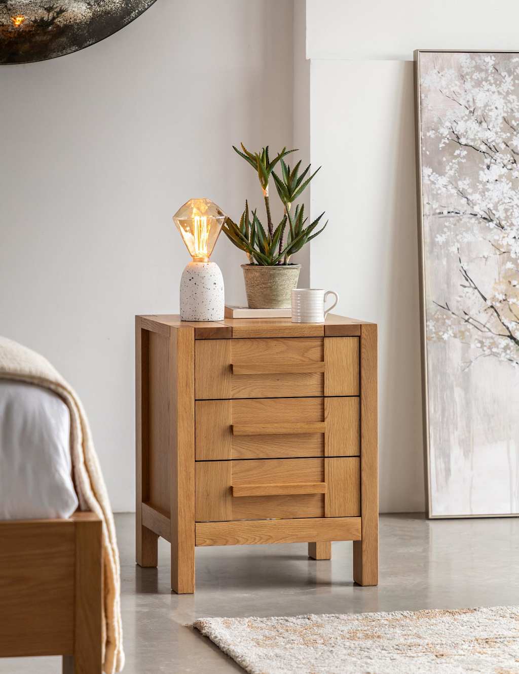 Gallery Direct Sonoma 3 Drawer Bedside Table Oak