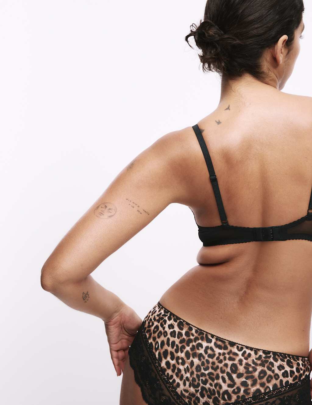 Printed Lace Trim Wired Plunge Bra Set A-E 4 of 6