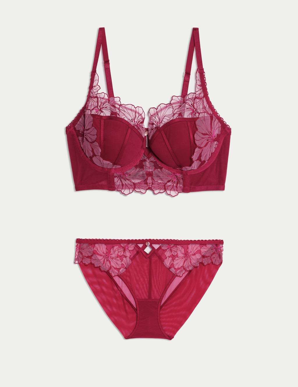 Passion Flower Wired Balcony Bra Set A-E 1 of 6