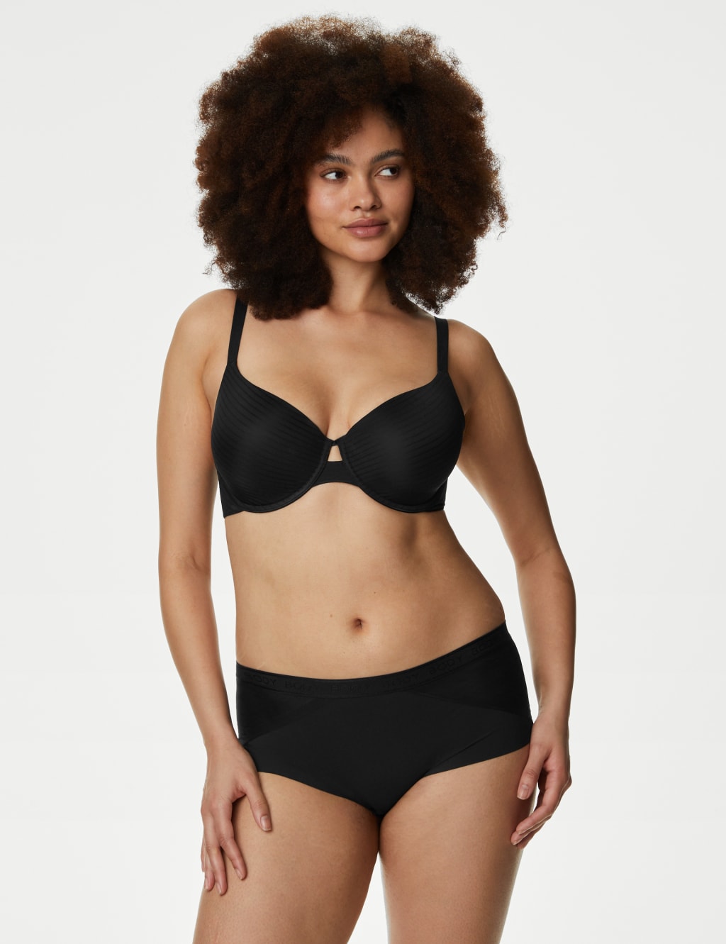 Shape Define™ Striped Wired T-Shirt Bra Set A-E 1 of 1