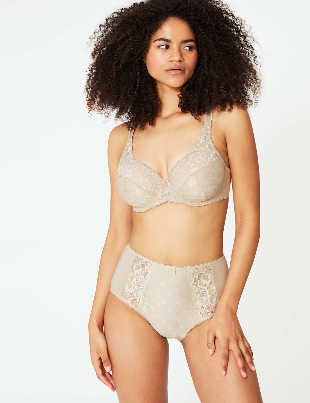 Jacquard & Lace Set with Non-Padded Full Cup DD-H 1 of 1