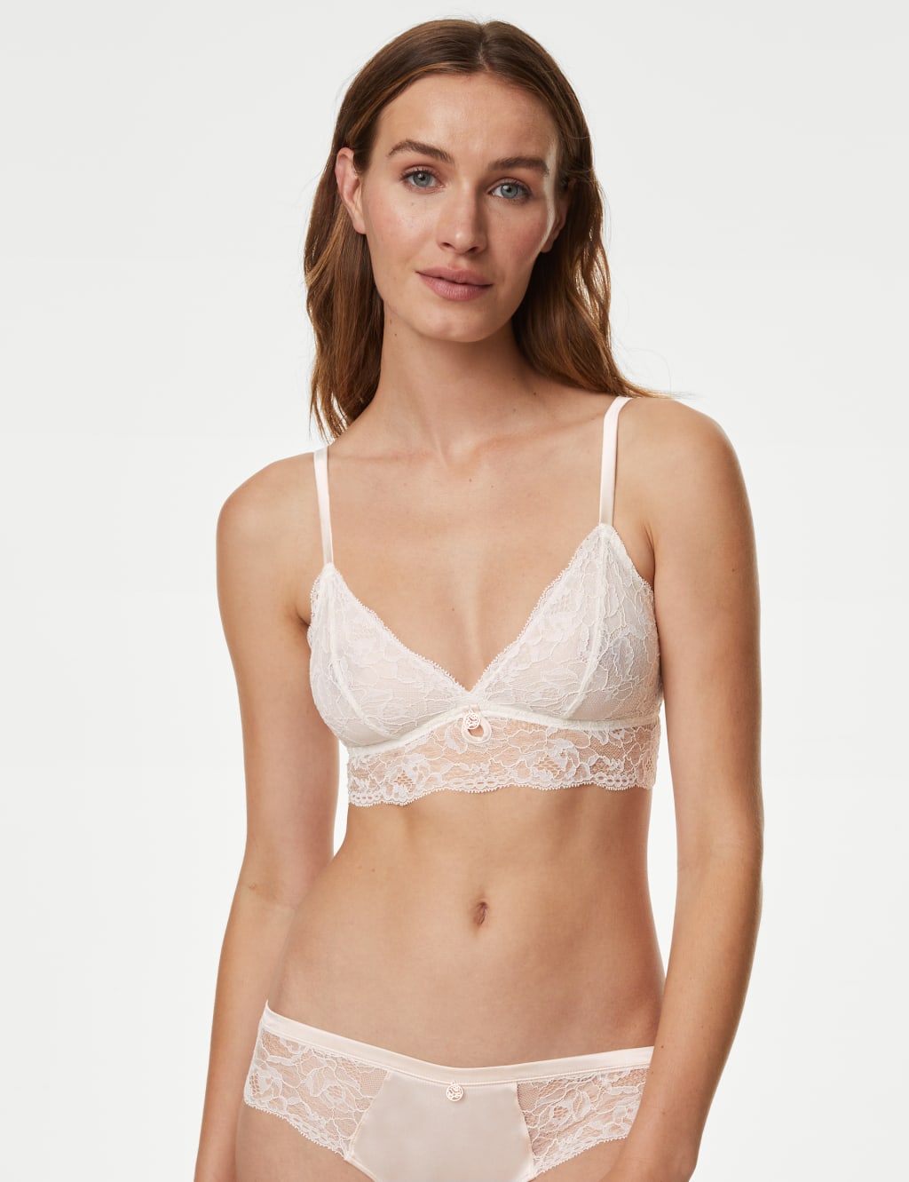 Ribbed Non Wired Plunge Lounge Bra Set 2 of 6