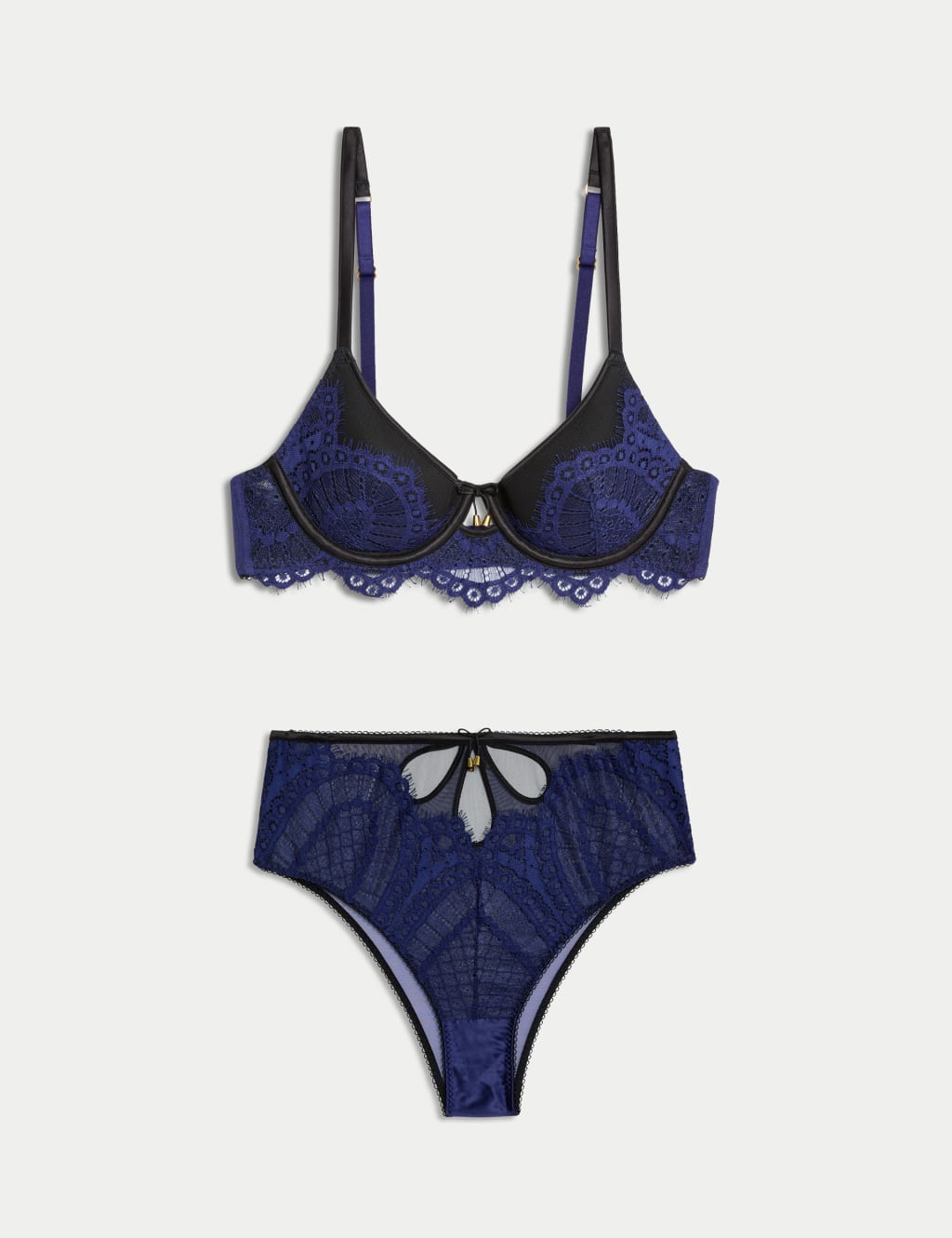 Christelle Lace Wired Demi Cup Bra Set A-E 1 of 6