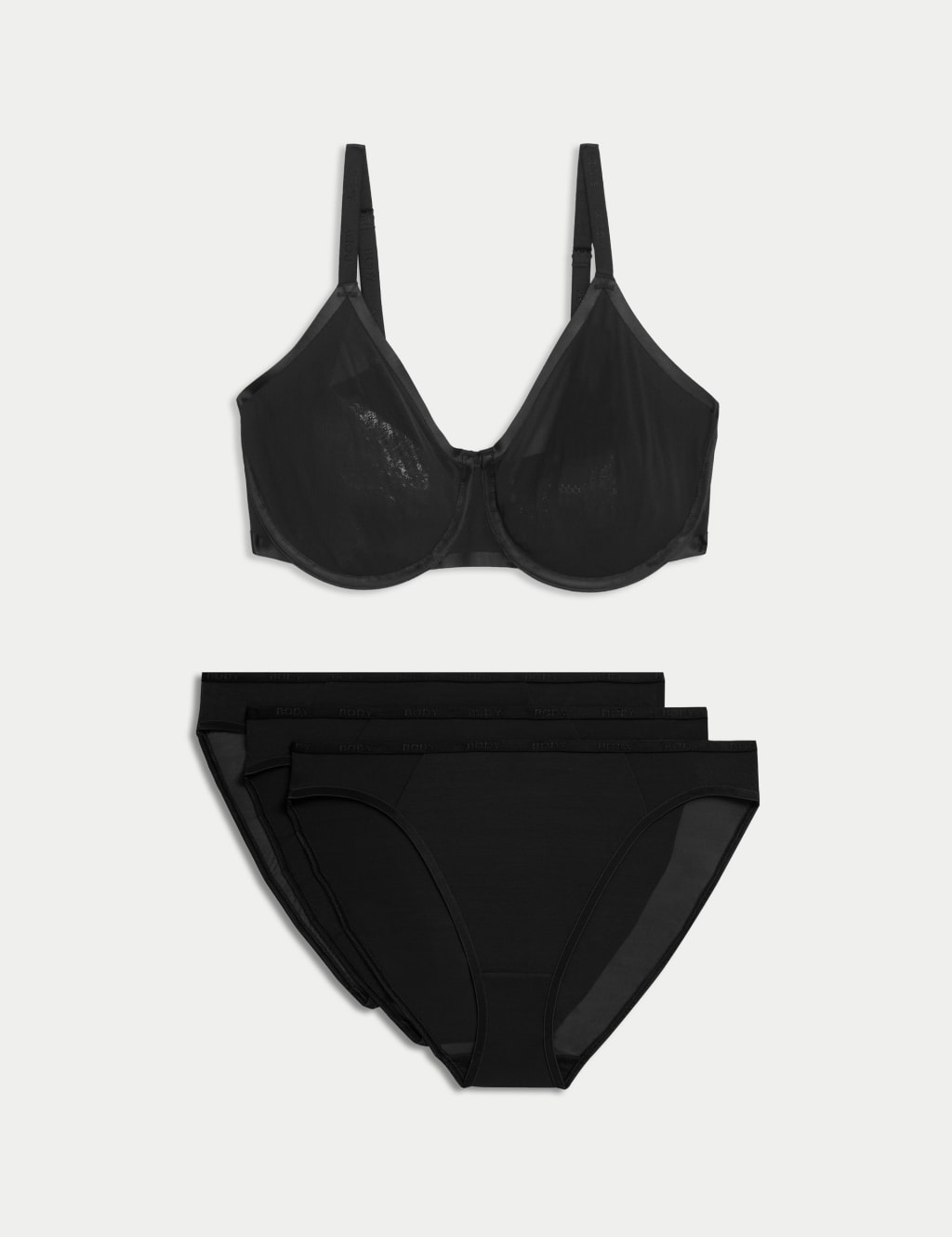 Flexifit™ Sheer Wired Full Cup Bra Set F-H 1 of 6