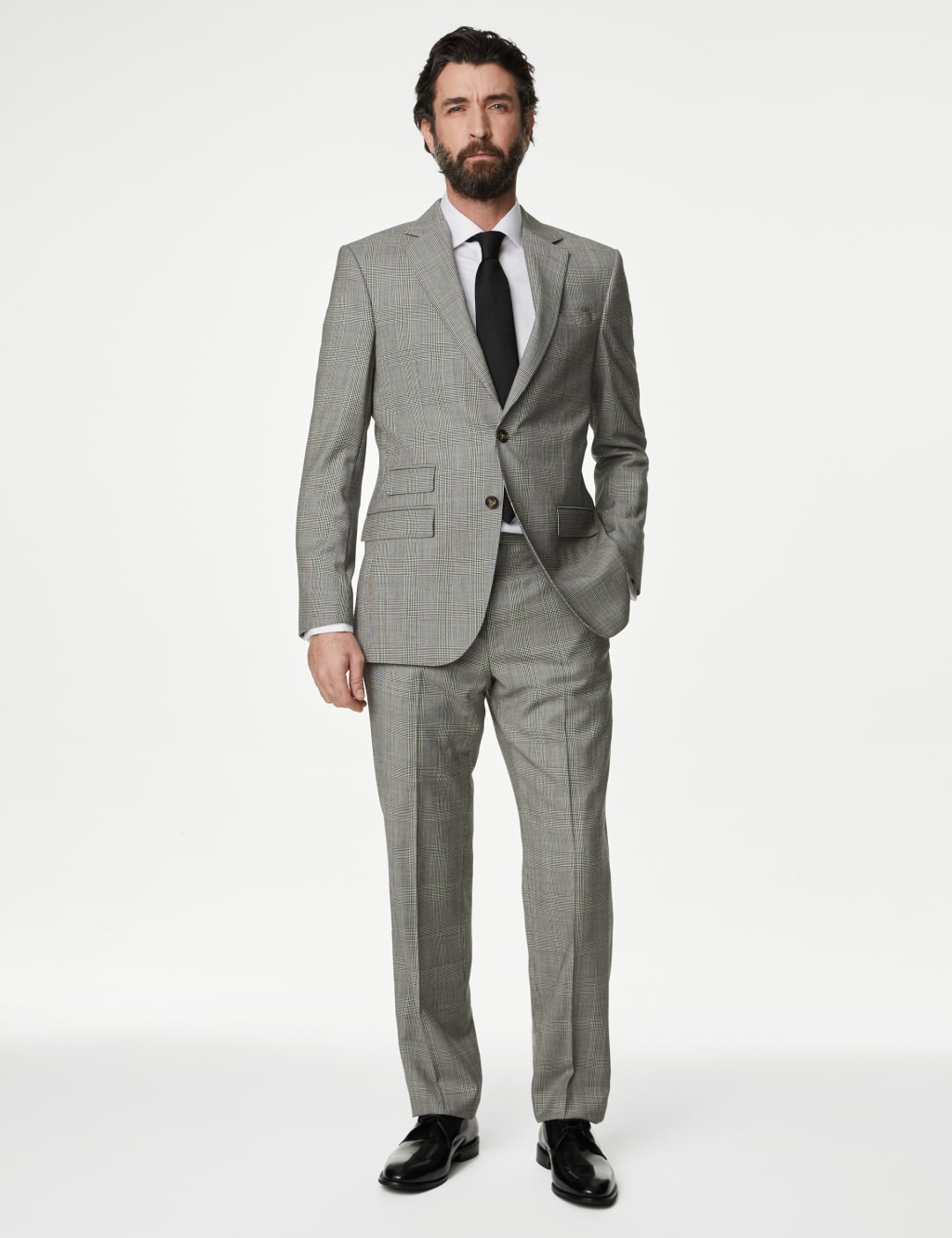 Regular Fit Pure Wool Check Suit 4 of 7