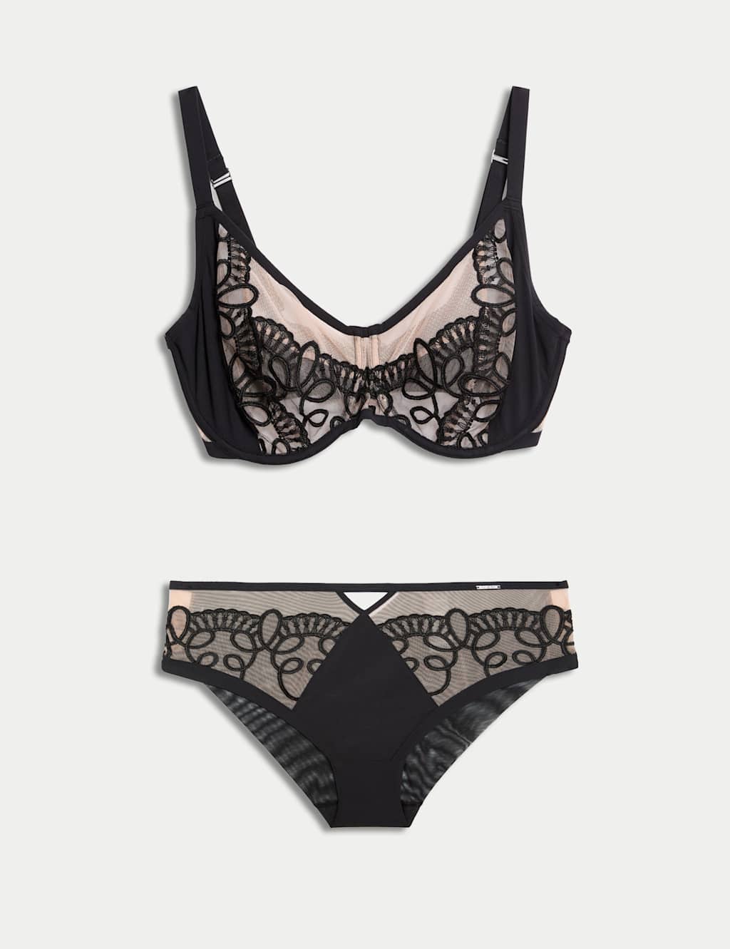 Bordeaux Embroidery Wired Minimiser Bra Set C-G 1 of 7