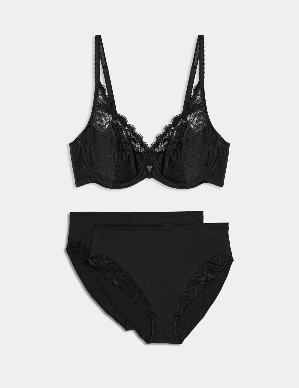 Amelia Lace Wired Full Cup Bra Set A-E 1 of 6