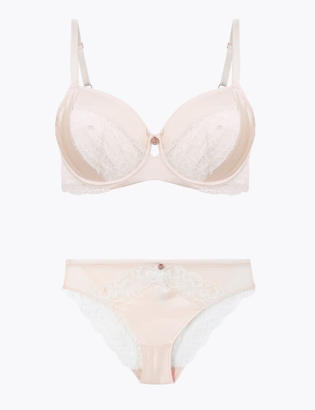 Silk & Lace Non-Padded Balcony Bra Set B-G 1 of 6
