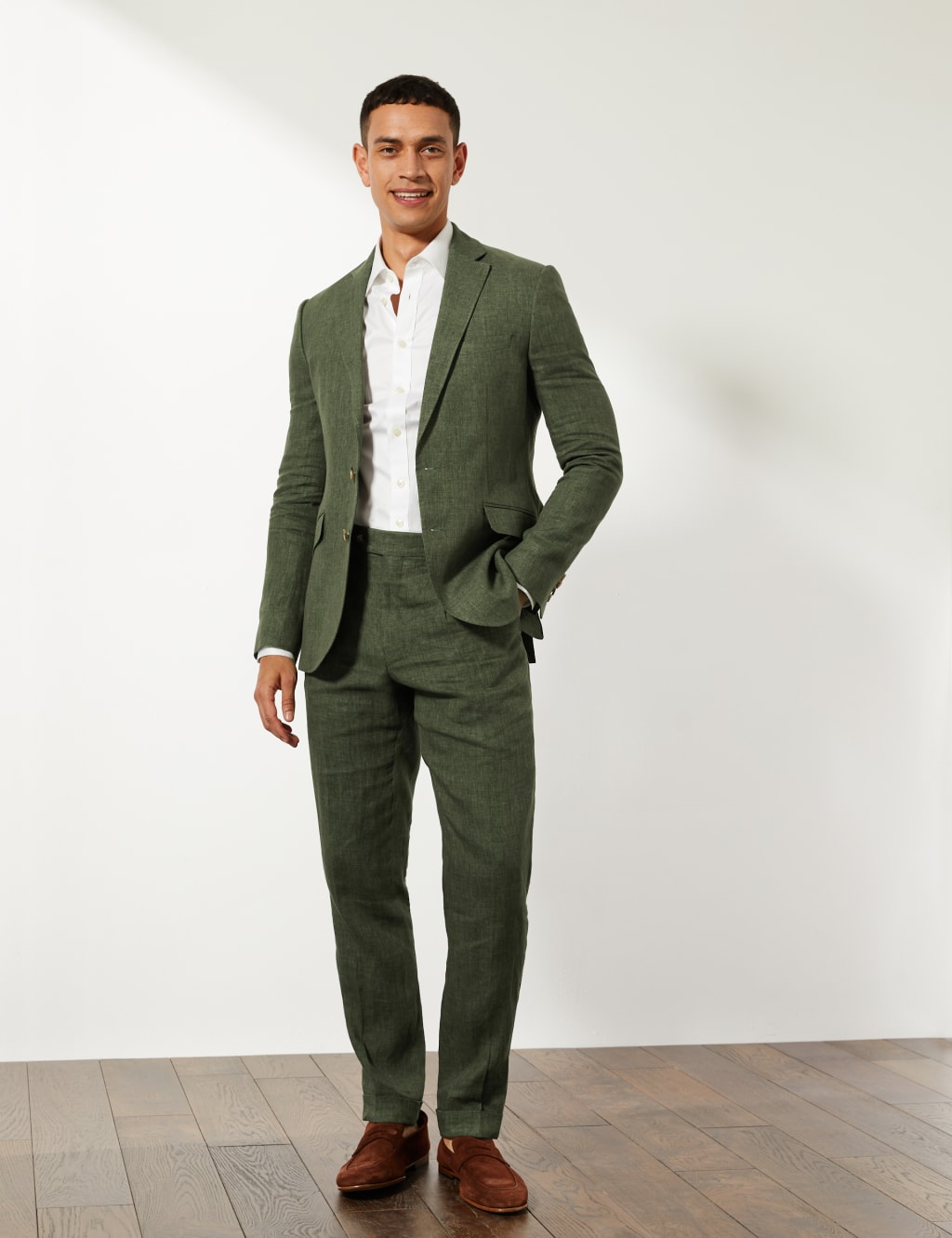 Tailored Fit Pure Linen 2 Piece Suit 3 of 7