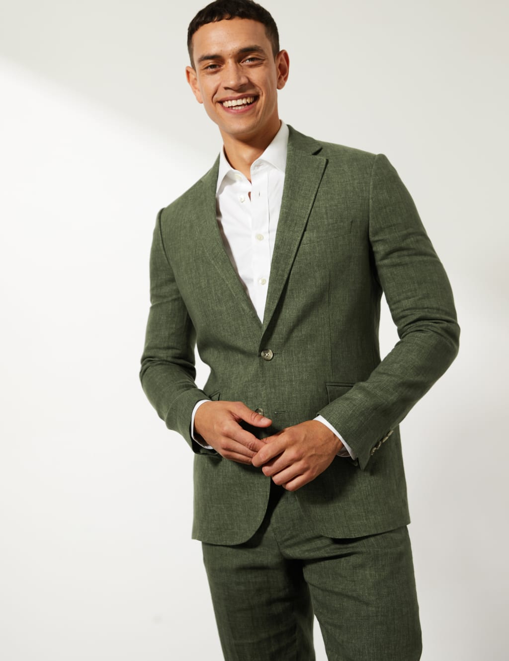 Tailored Fit Pure Linen 2 Piece Suit 1 of 7