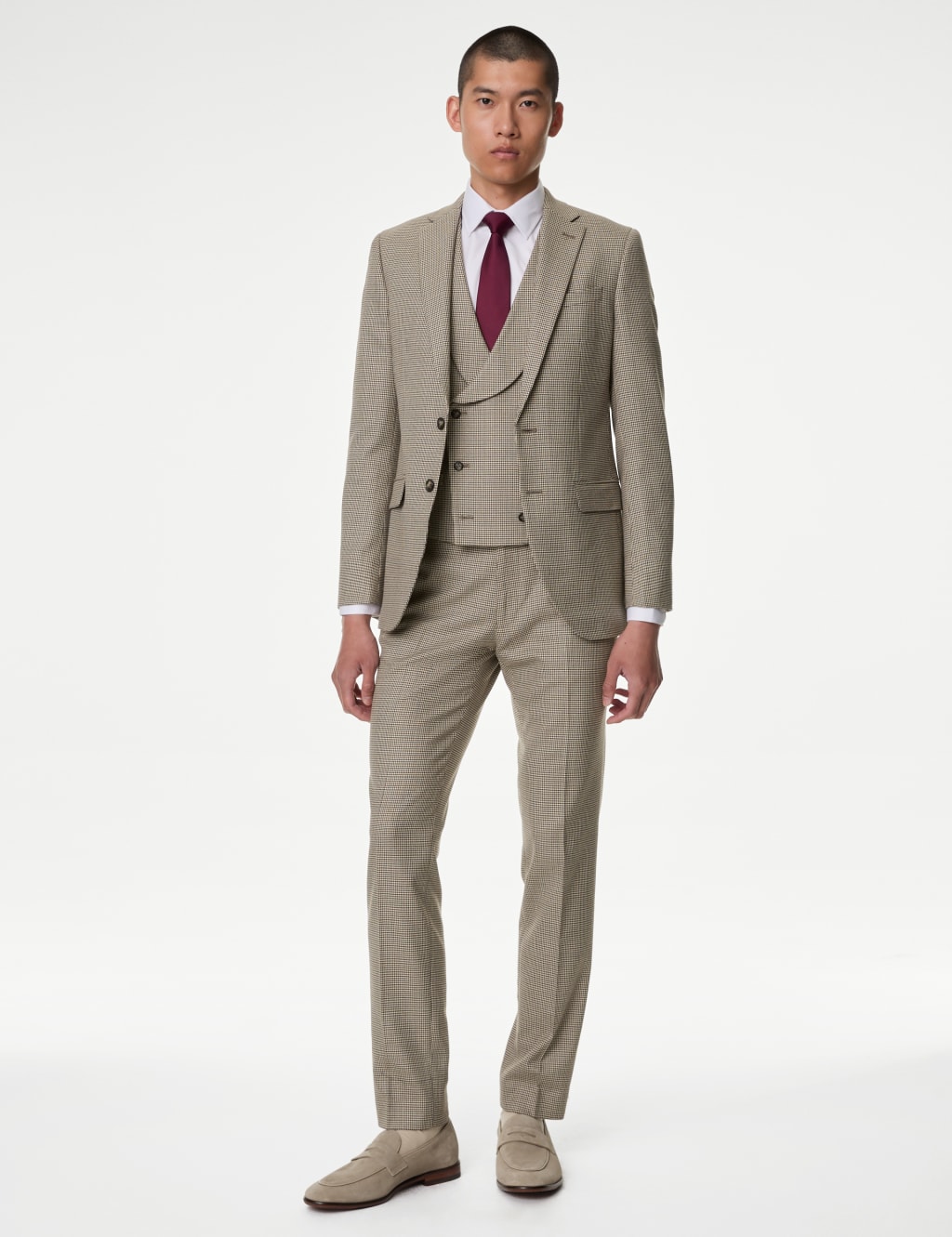 Slim Fit Puppytooth Stretch Suit